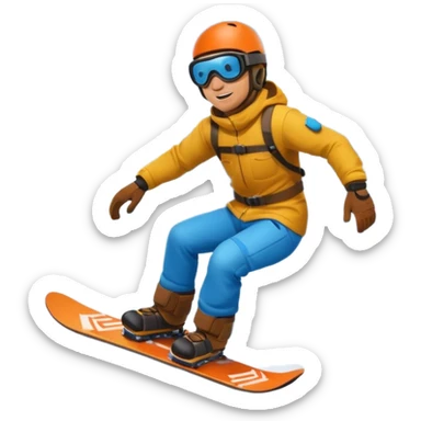 man snowboarding in the mountainss sticker