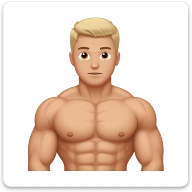 A muscular shirtless white man with wide and very puffy areolas and nipples sticker