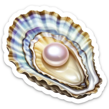 Oyster with pearl inside sticker