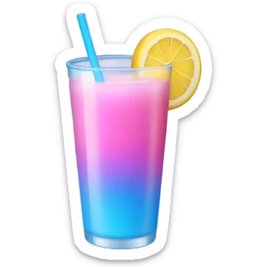 Pink yellow blue drink sticker