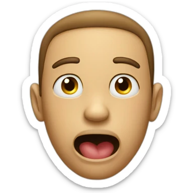 Someone oppening his mouth but with no toth sticker