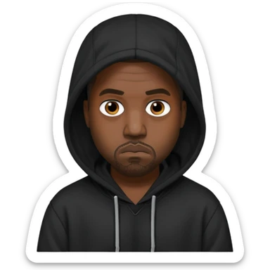 kanye west with black hoodie sticker