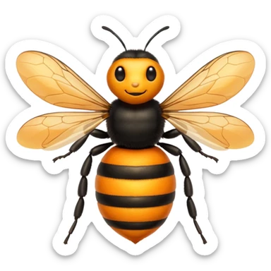 Lebah dadanya warna orange dan ekornya warna hitam  sticker