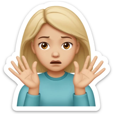 girl rejecting with her hands and a face of disgust sticker