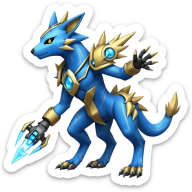 Mechanical Manectric-Zeraora-Protogen-Fakémon-Pokémon-creature-fusion (full body) sticker