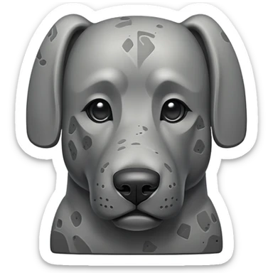 dog with a moai stone face, stone statue dog with long nose sticker