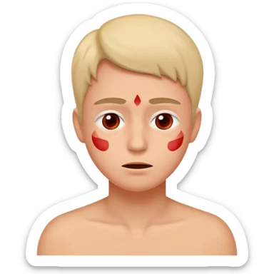 cara con gripe y un poco roja  sticker