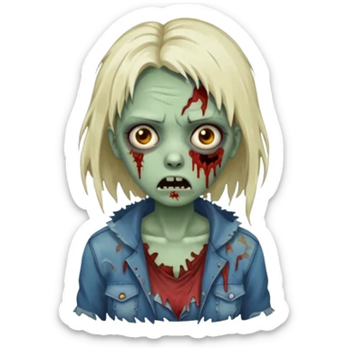 Zombie girl sticker
