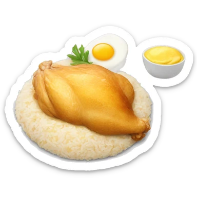 Chicken with rice and omelet  sticker