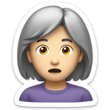 asian worried sticker