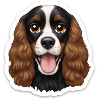 Silly black and brown cavalier spaniel sticker