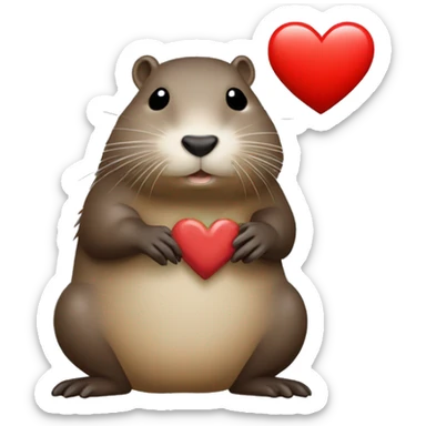 Cute Nutria animal haciendo un corazon patas sticker