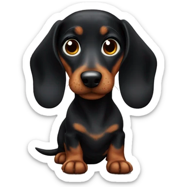 Cute black dachshund  sticker