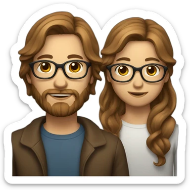 Scandinavian with long brown hair medium beard and glasses sticker