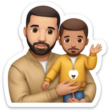 Drake the singer, emoji holding kid sticker