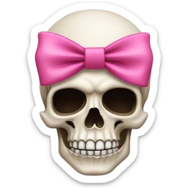 Skull with a pink bow sticker