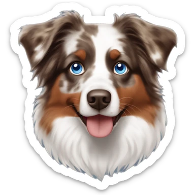 Red Merle Australian Shepherd with blue eyes sticker