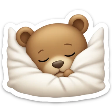Baby Teddy Bear sleeping in a bed sticker