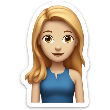 girl with a mixture of red,brown,and blonde hair with blue eyes sticker