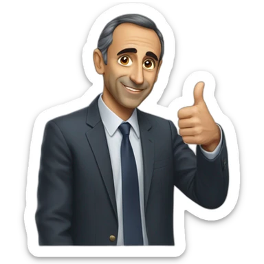 Eric zemmour doing a thumb up sticker