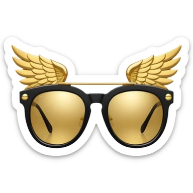fancy hipster sunglasses with wings sticker