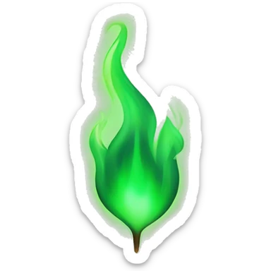 green flame with luminating vibe  sticker
