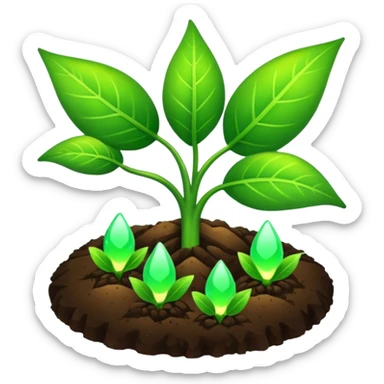 groung energy (with leaf plants) sticker