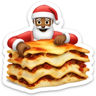 Santa eating lasagne  sticker