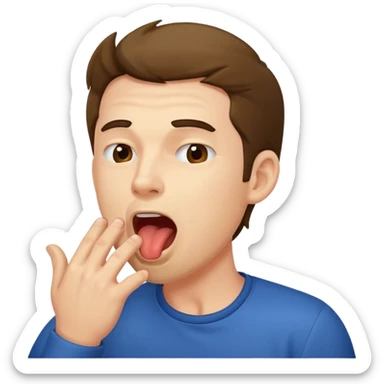 man Yawning  no hand sticker