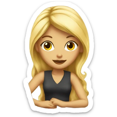 Blondie Graphic designer in sweet desk anda laptop sticker