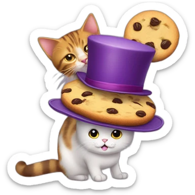 cat-with-a-top-hat-riding-a-purple-cat-riding-a-red-cat-riding-a-yellow-cat-riding-a-giant-cookie sticker