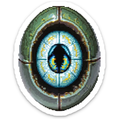 cranial, eye, MRI, SCAN, egg, embryonic, inside of glass egg, alien, eerie, otherworldly sticker