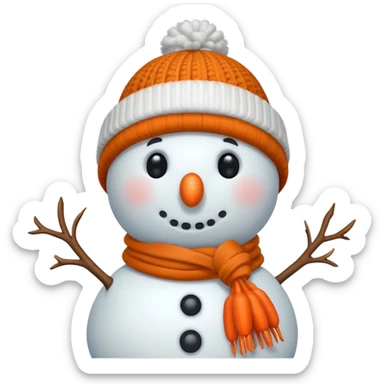 Snowman without tree ,carrot sticker