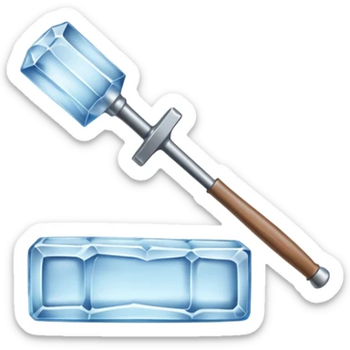 Sculptor chisel & mallet,Ice. sticker