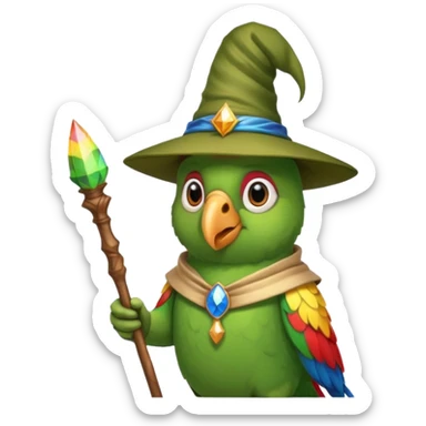 Parrot wizard sticker