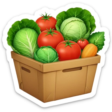 brown grocery pack inside cabbage fruits tomatoes sweets

 sticker