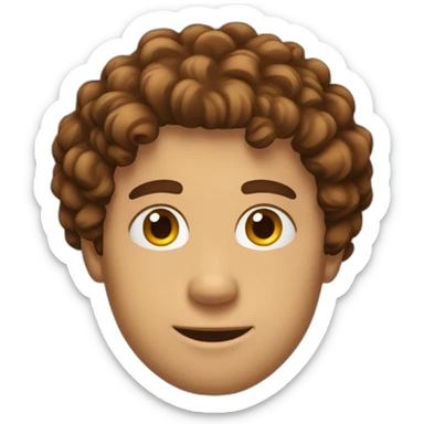 homme peau bronzé cheveux brun bouclés  sticker