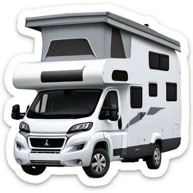 Peugeot Boxer als Camper in Silber mit zwei eingebauten Fenster seitlich ohne Austelldach sticker