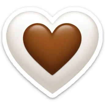 brown heart sticker