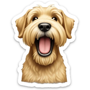 Wheaten terrier with big smile sticker