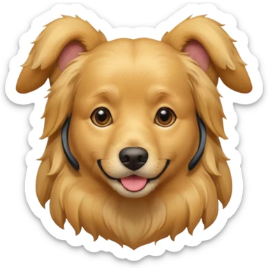 realistic dog with animal ears sticker