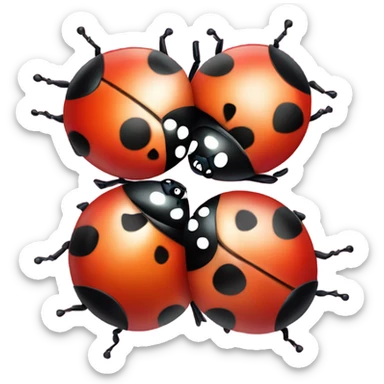 2 LADYBUGS kissing sticker