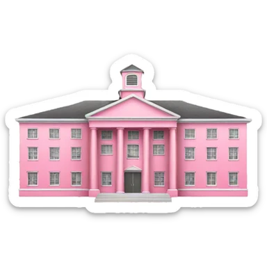 school with pink sticker