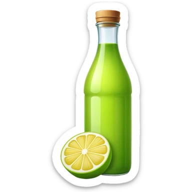 Bottle green lemon juice sticker