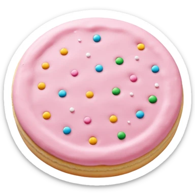 Soft pink frosted sugar cookie sticker