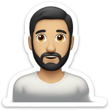 a spanish guy with a black earing and black short hair and black beard sticker