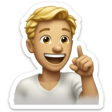 a man laughing and pointing sticker