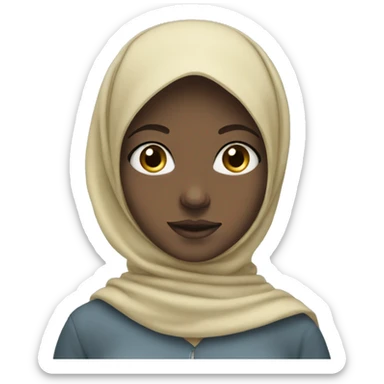 girl with light blue hijab, light blue eyes, freckles  sticker