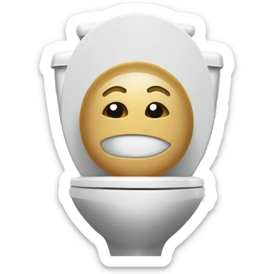 Head appearing out of the toilet  sticker