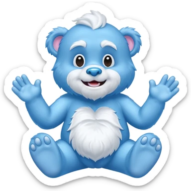blue care baby bear yeti sticker
